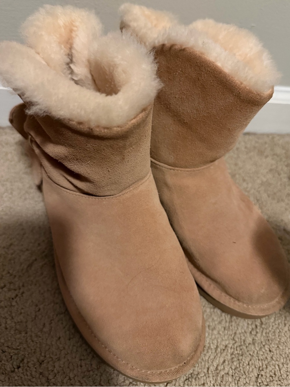UGG pinkish Suede Shearling Ankle Boots